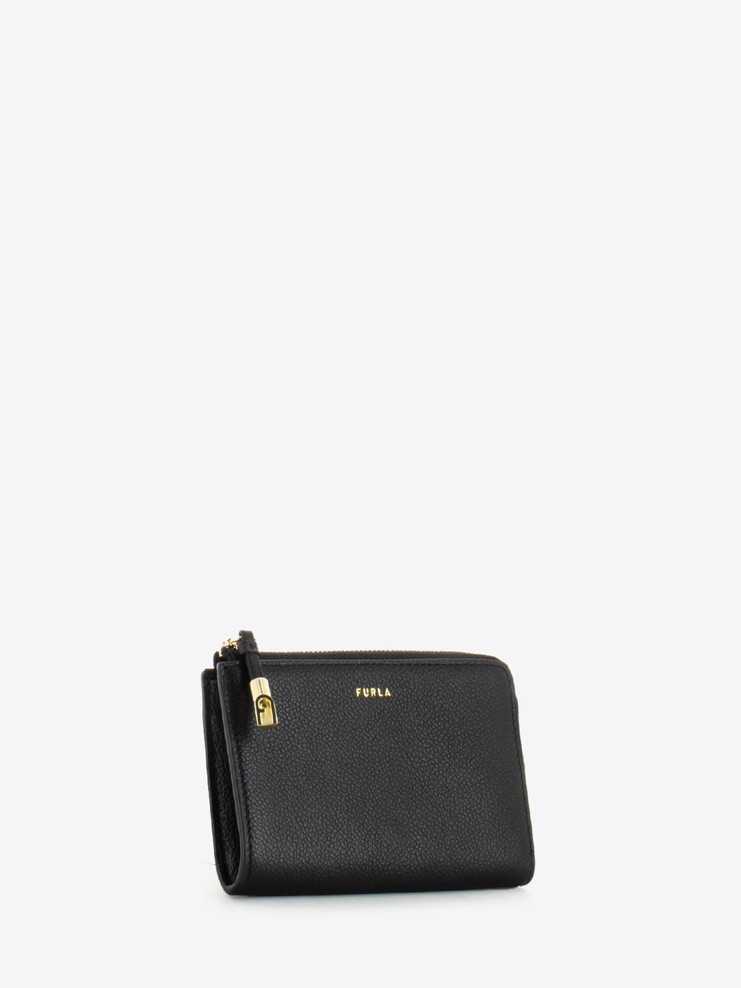 Goccia M black leather coin purse