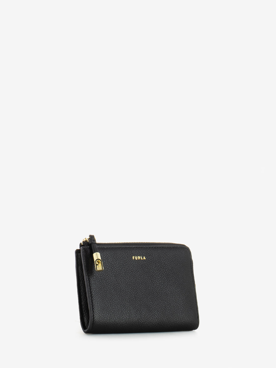 Goccia M black leather coin purse