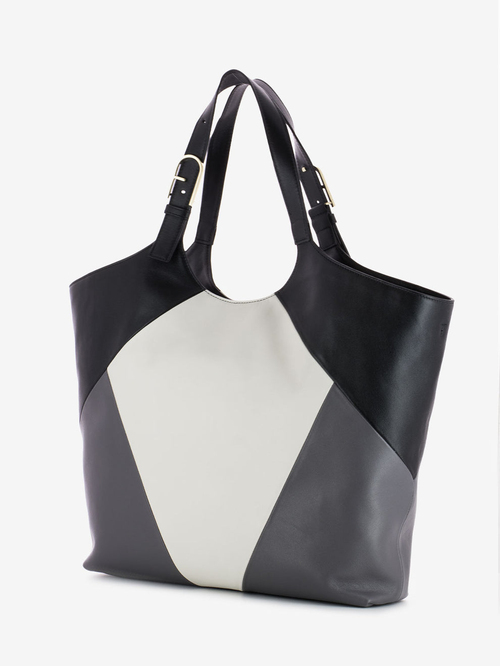 Flow XL tote bag marshmallow / soil / black