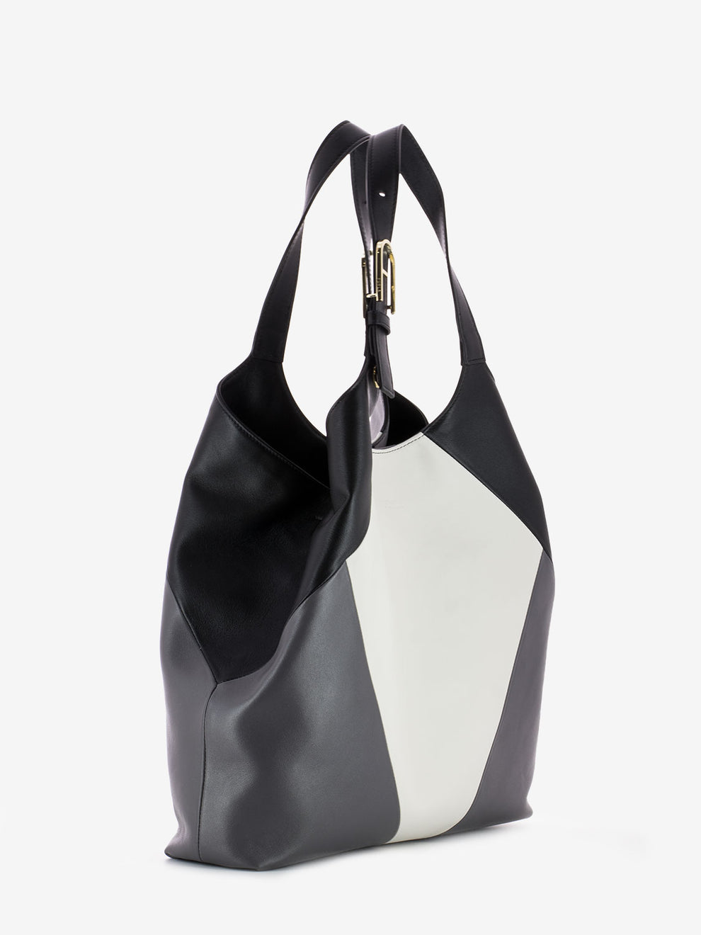 Flow XL tote bag marshmallow / soil / black