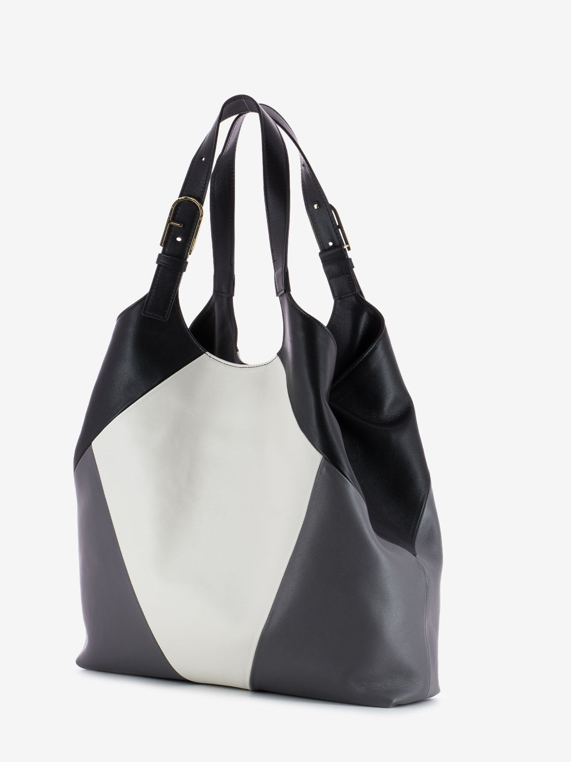 Flow XL tote bag marshmallow / soil / black