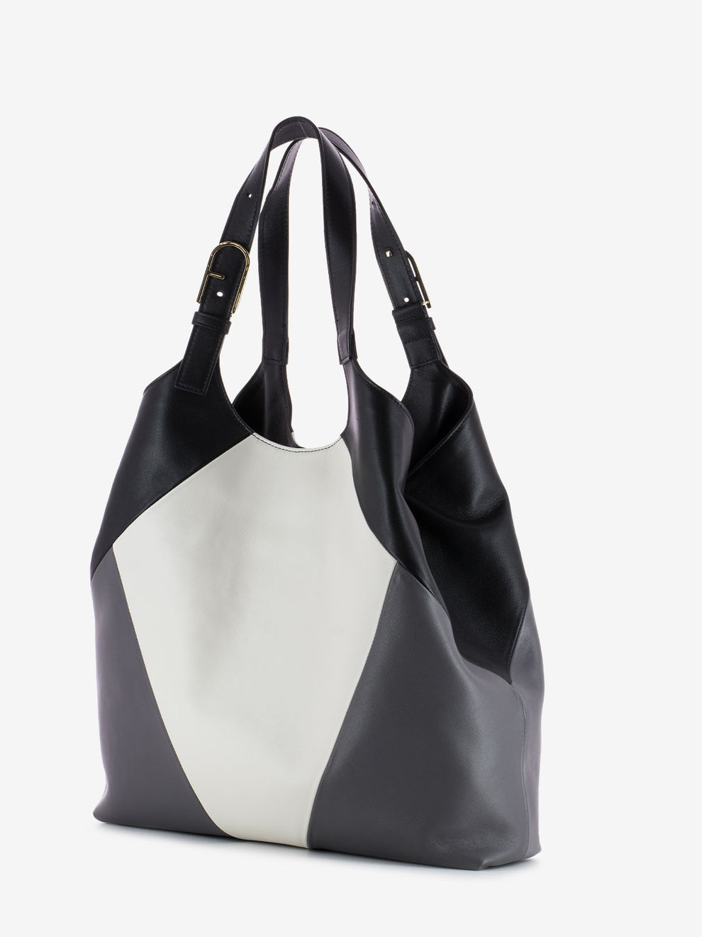 Flow XL tote bag marshmallow / soil / black