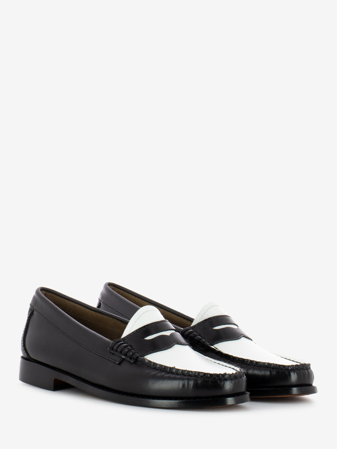 Weejun Penny Moccasins Black/White
