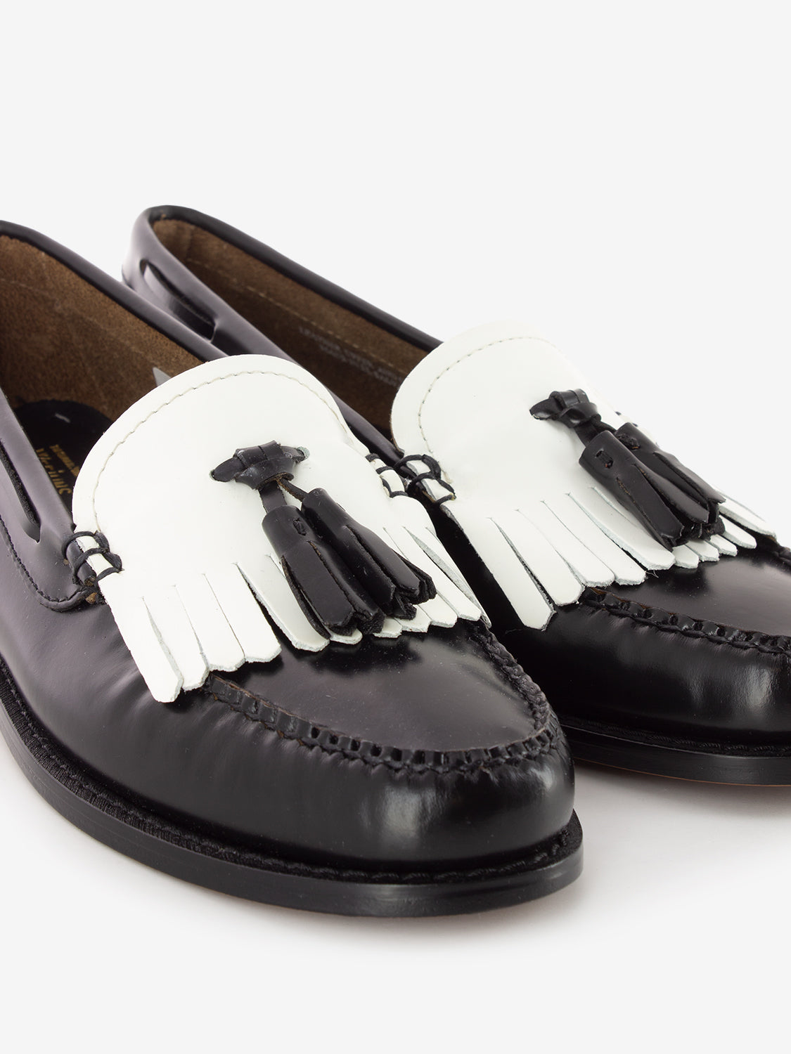 Mocassini Weejuns Esther kiltie black / white