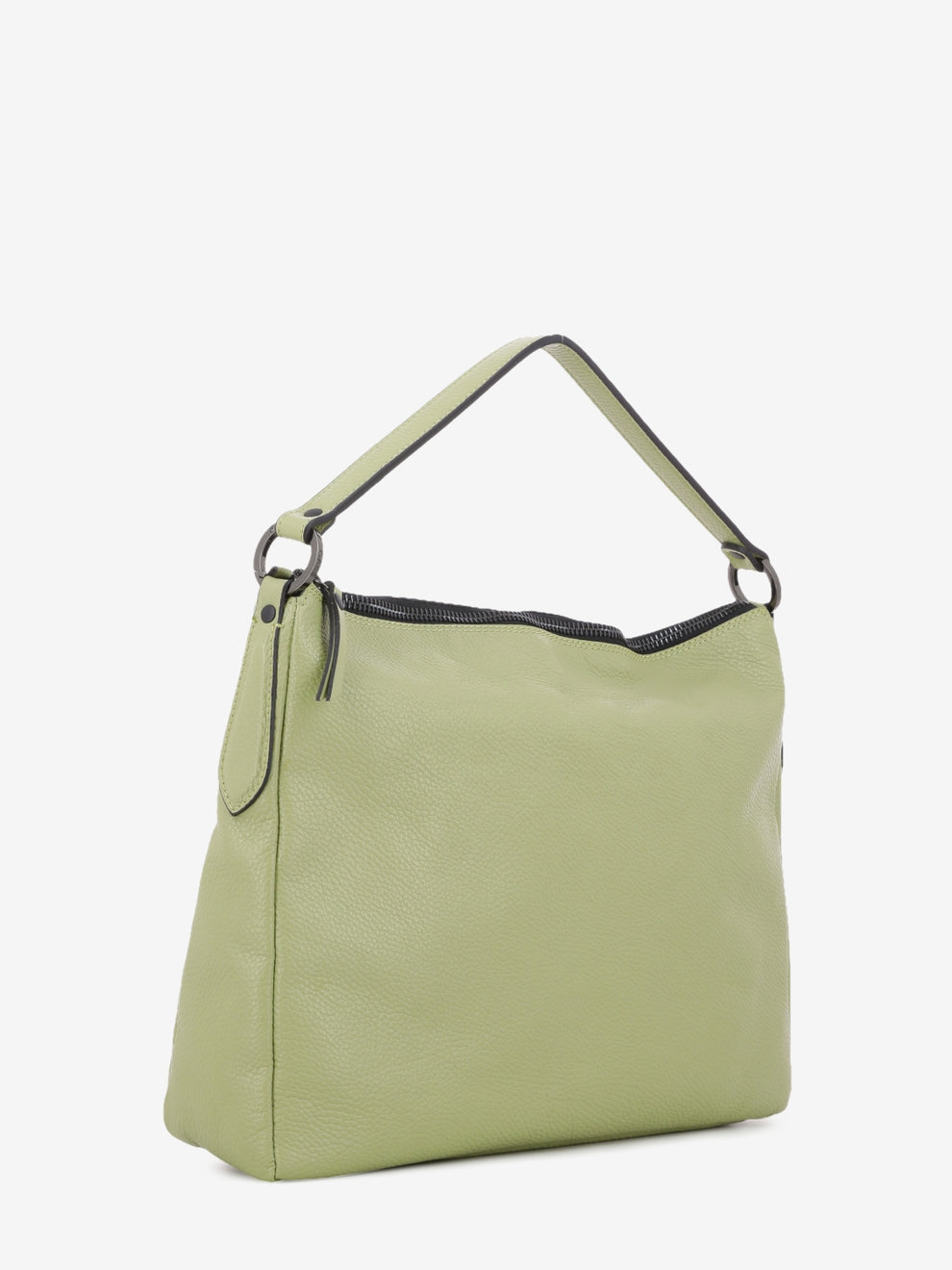 Borsa a spalla Calipso L in pelle martellata celadon