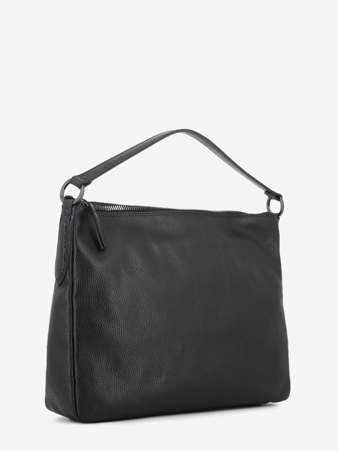 Borsa a spalla Calipso L in pelle martellata nero