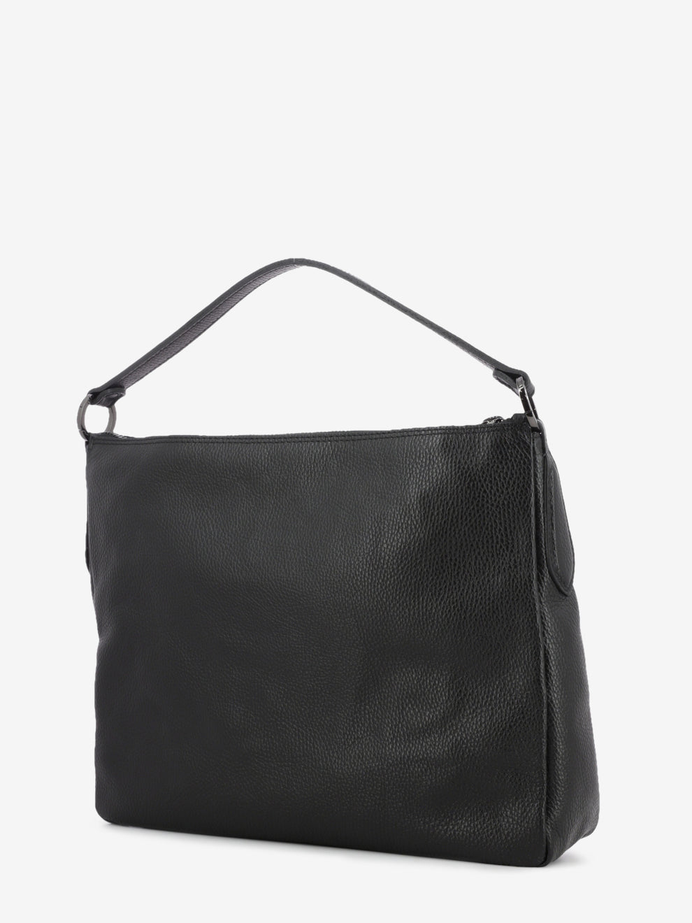Borsa a spalla Calipso L in pelle martellata nero