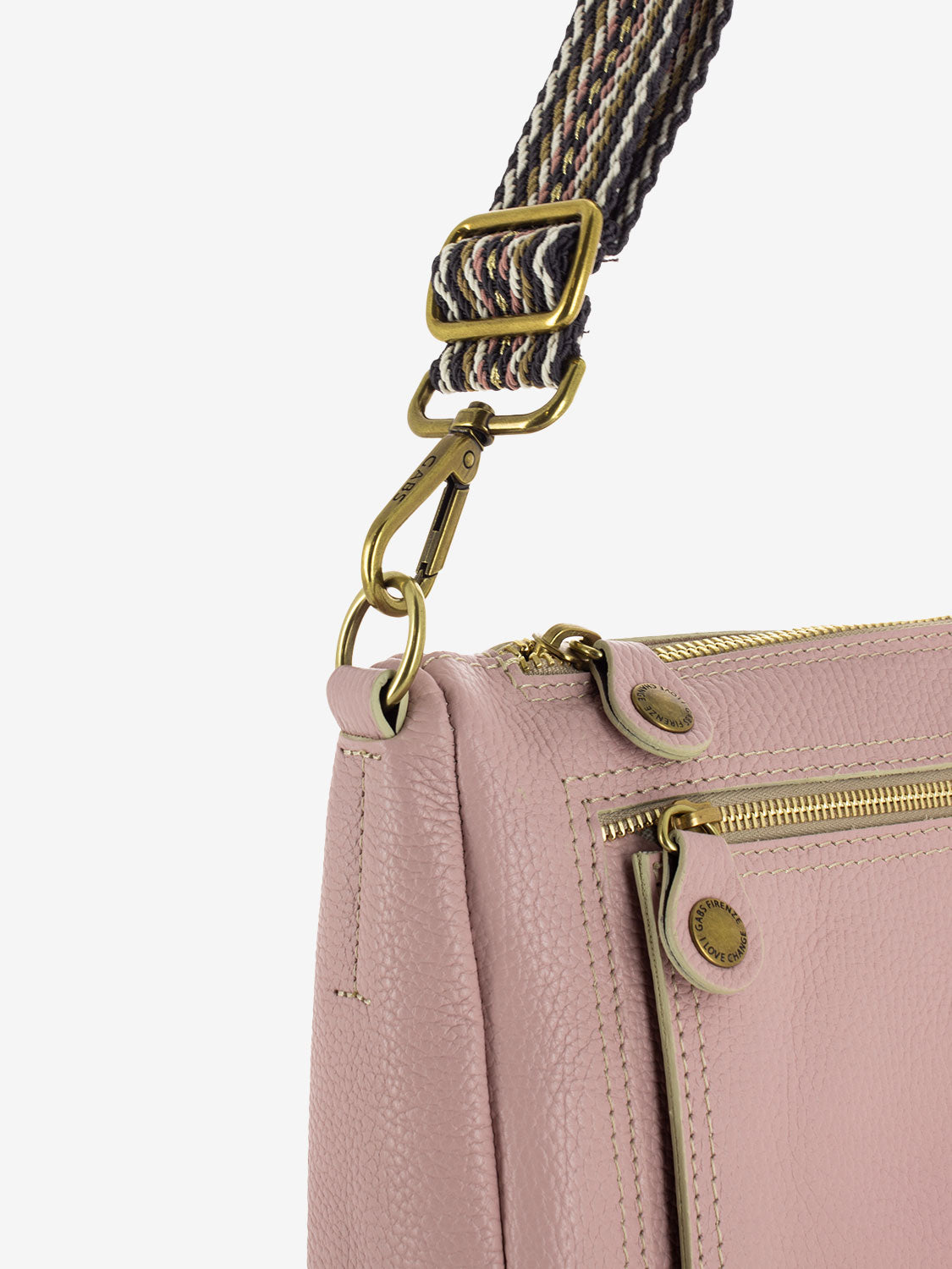 Lolly M pink gold shoulder bag