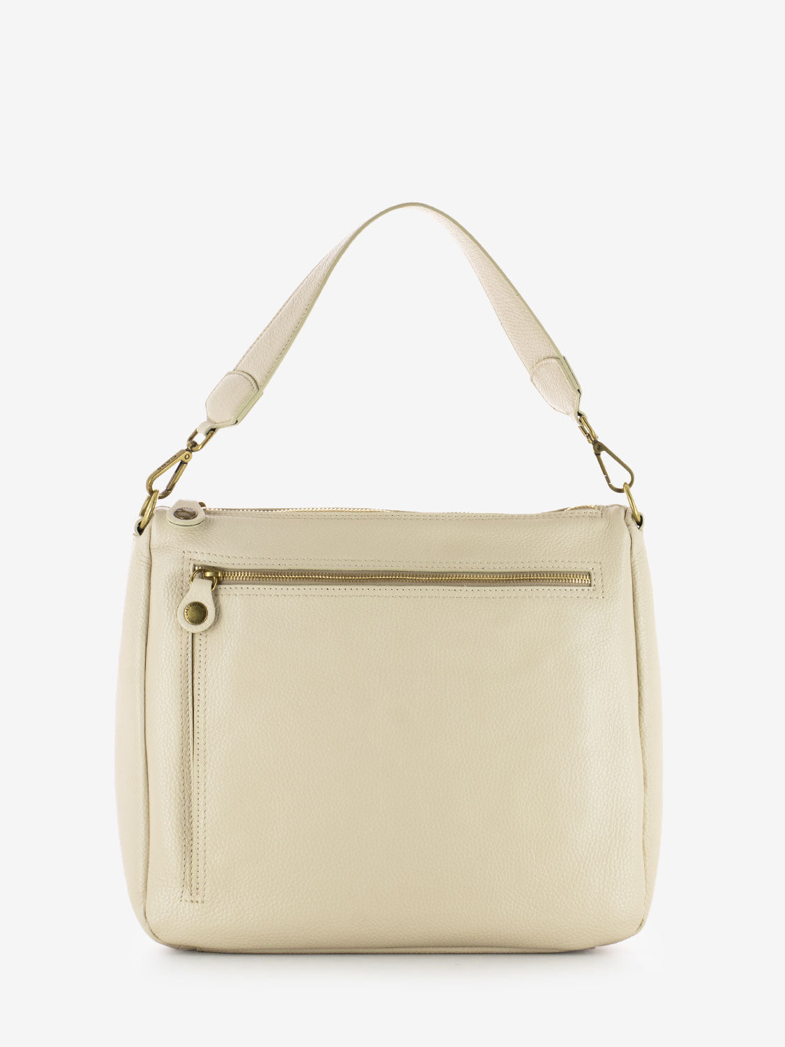 Polly L shoulder bag in gold / ecru leather
