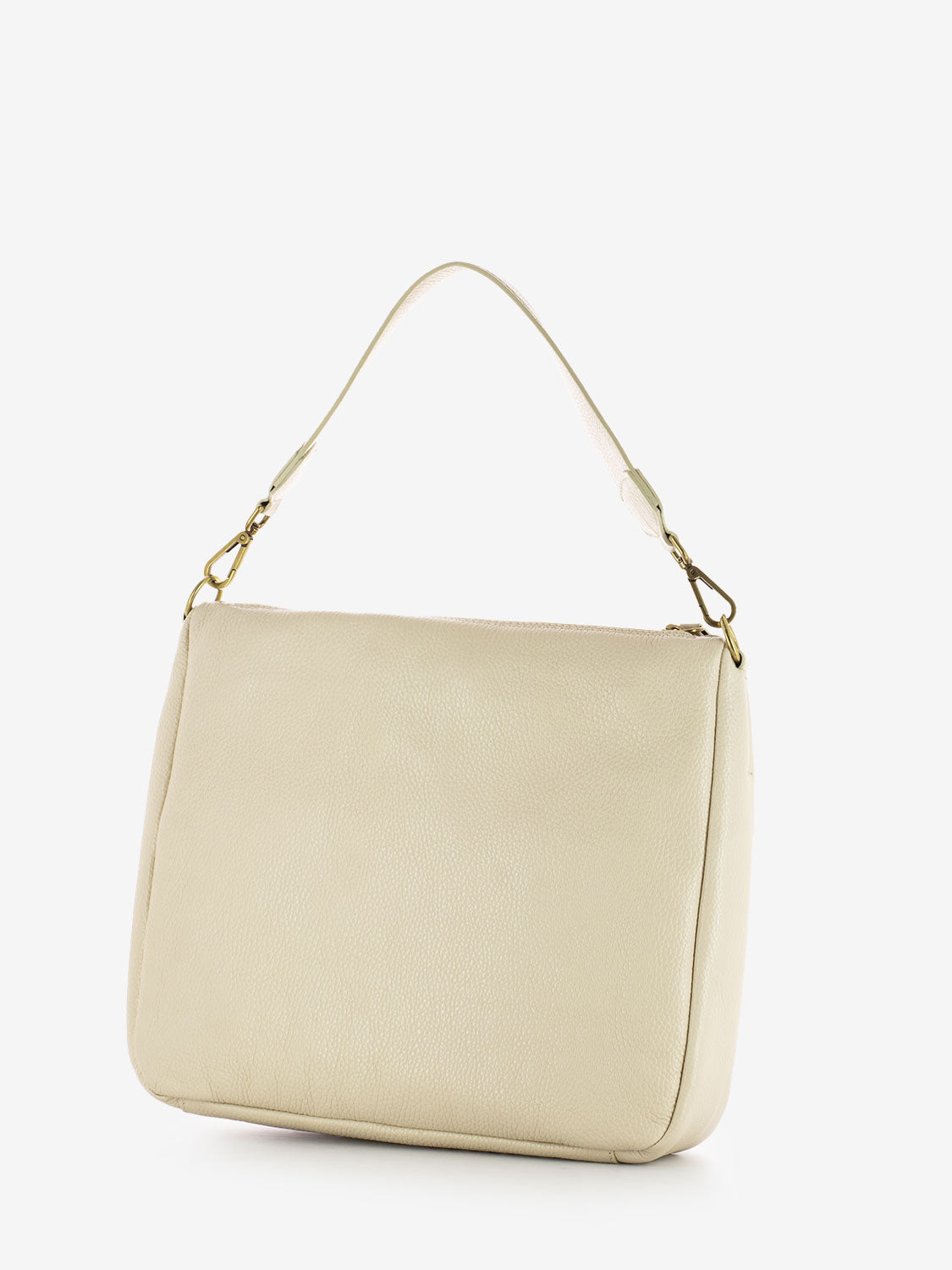 Polly L shoulder bag in gold / ecru leather