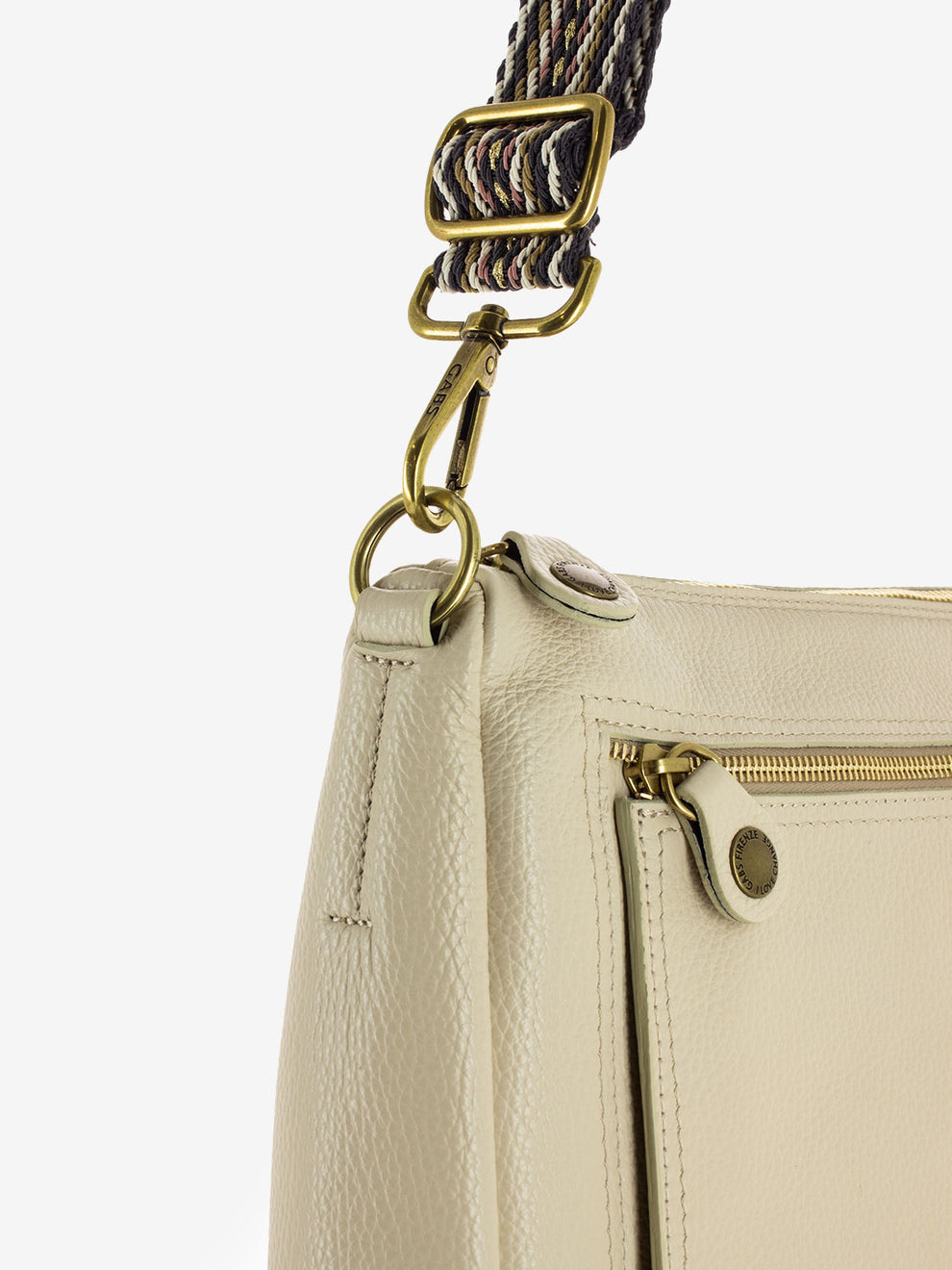 Polly L shoulder bag in gold / ecru leather