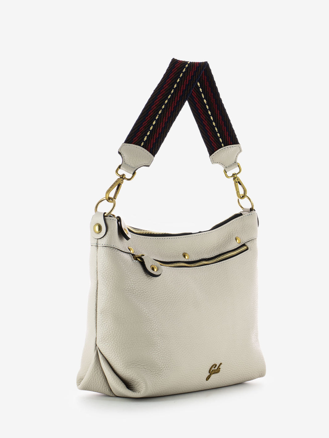 Clelia M bag - bull pocket half sphere gold stone