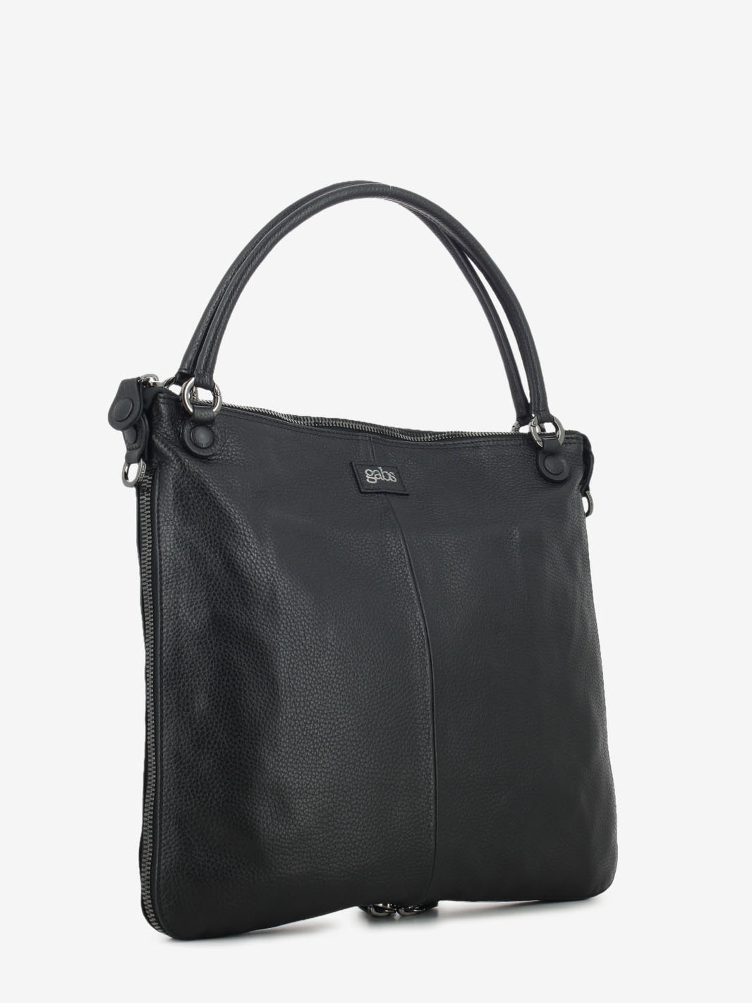 G14 L Edgy bag in black leather / sailcloth