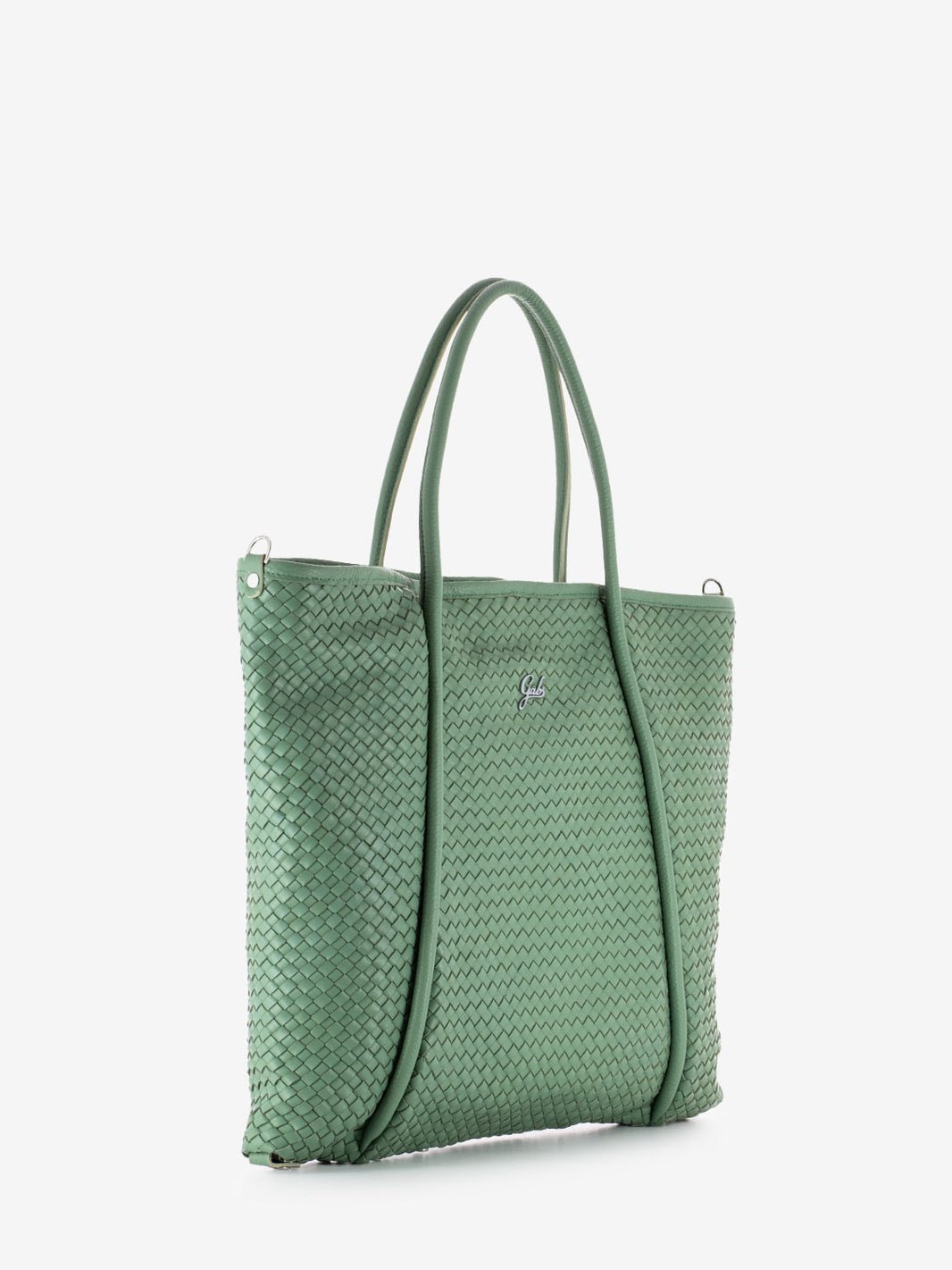 Lydia L intreccio shiny silver tea verde