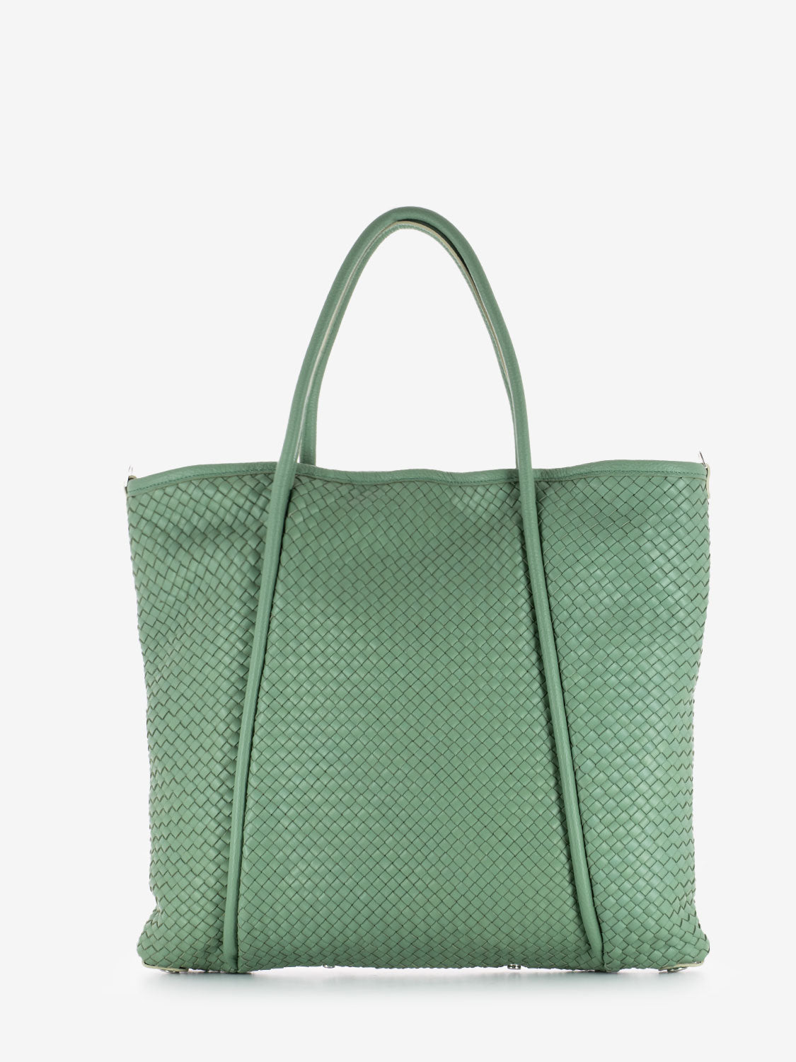 Lydia L shiny silver tea green braid