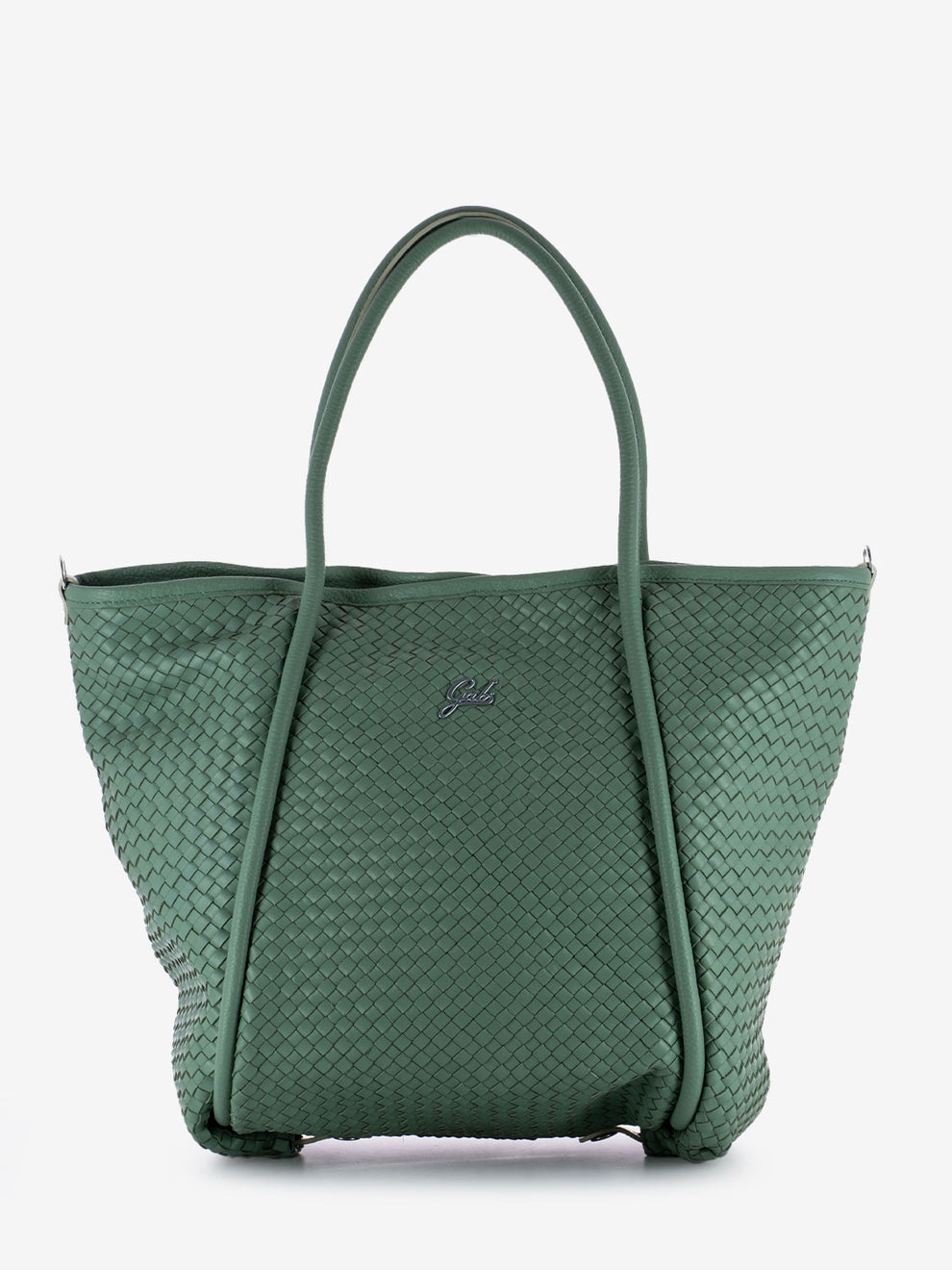 Lydia L shiny silver tea green braid