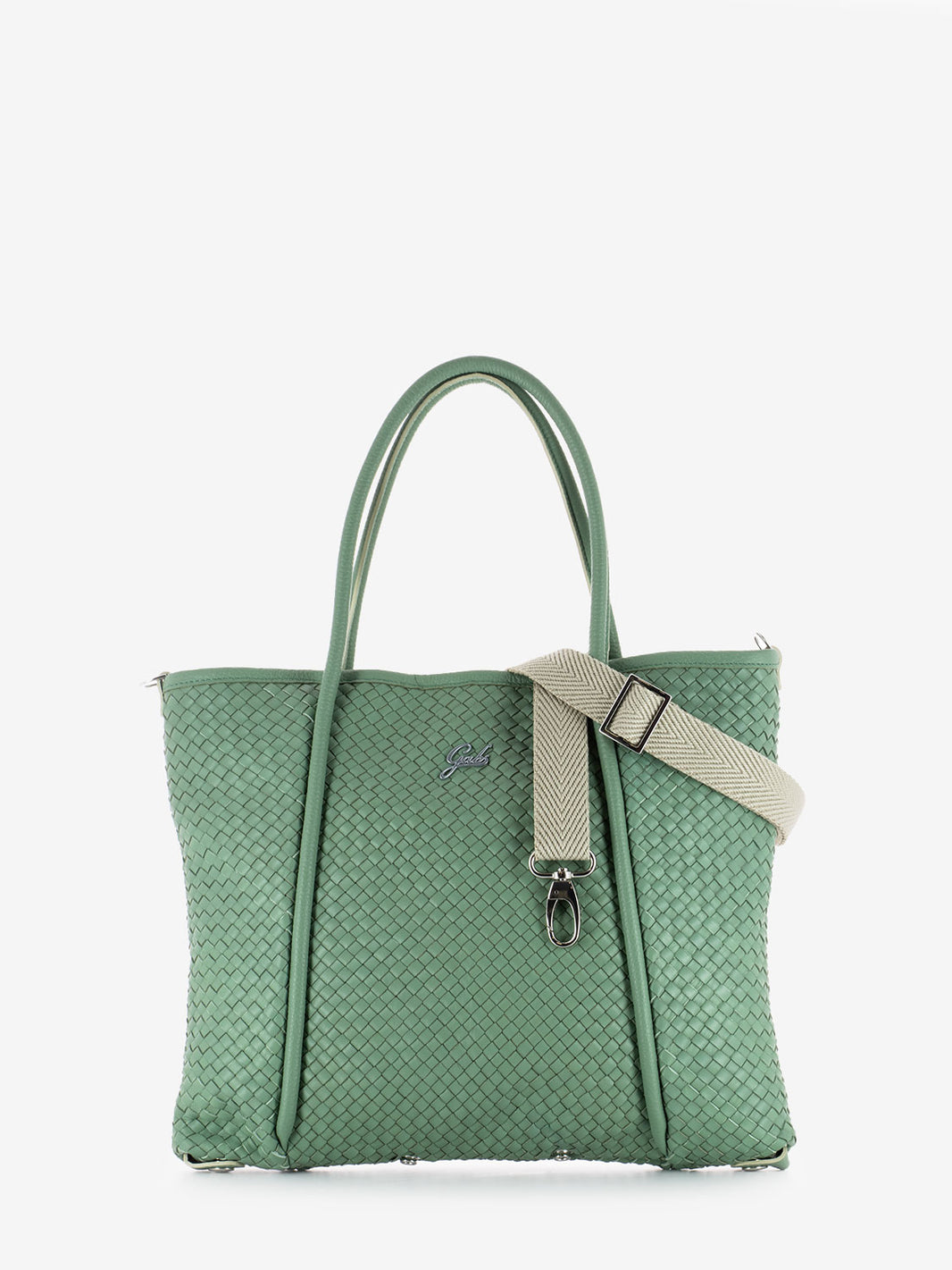 Lydia M intreccio shiny silver tea verde