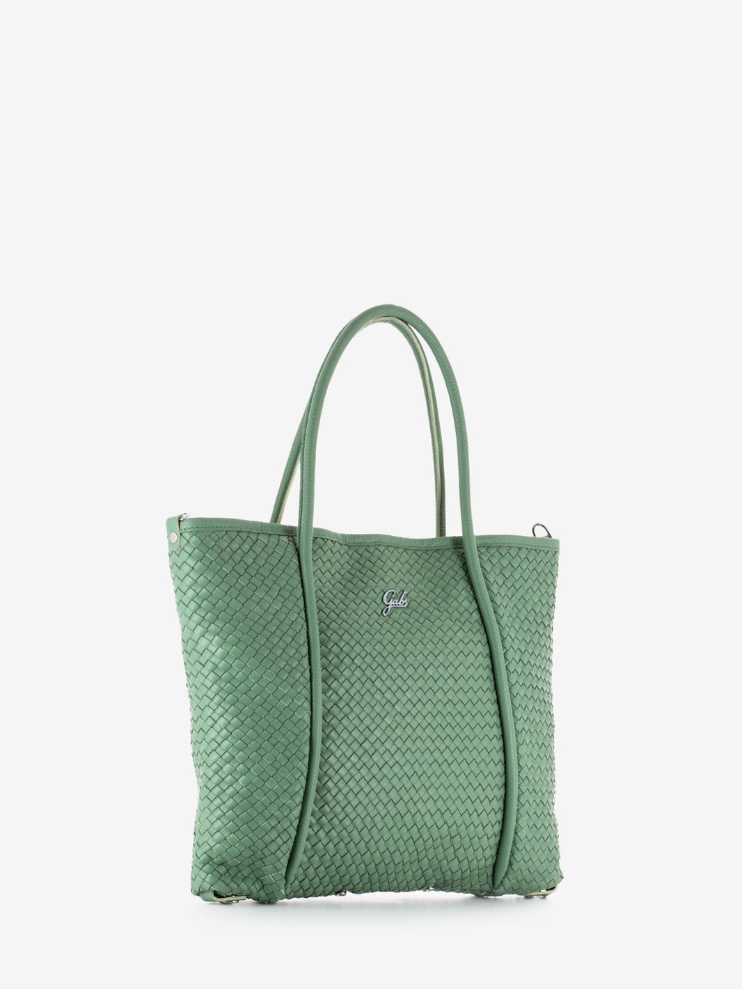 Lydia M intreccio shiny silver tea verde