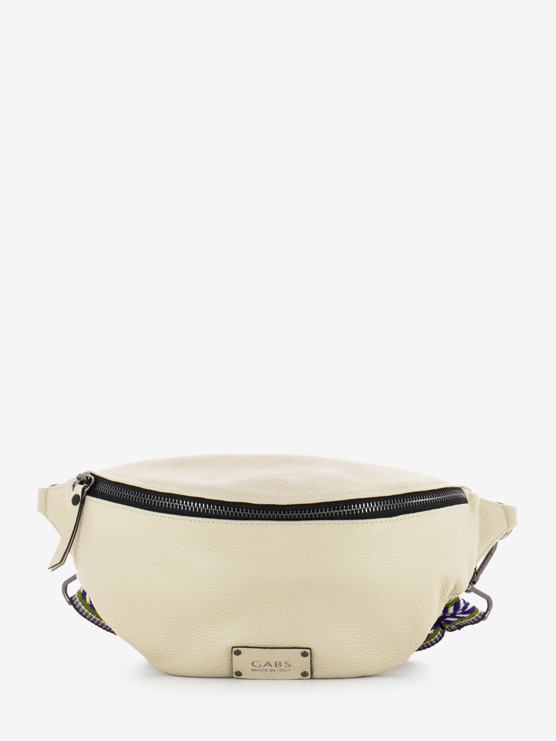 Orlanda bum bag with ecru fabric shoulder strap