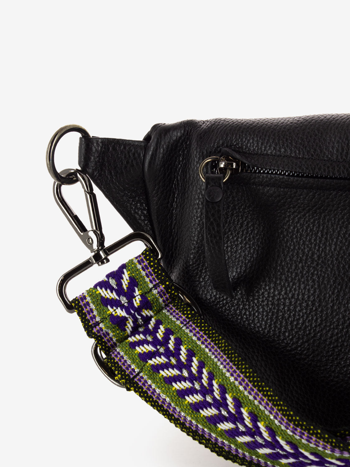 Orlanda bum bag with black fabric shoulder strap