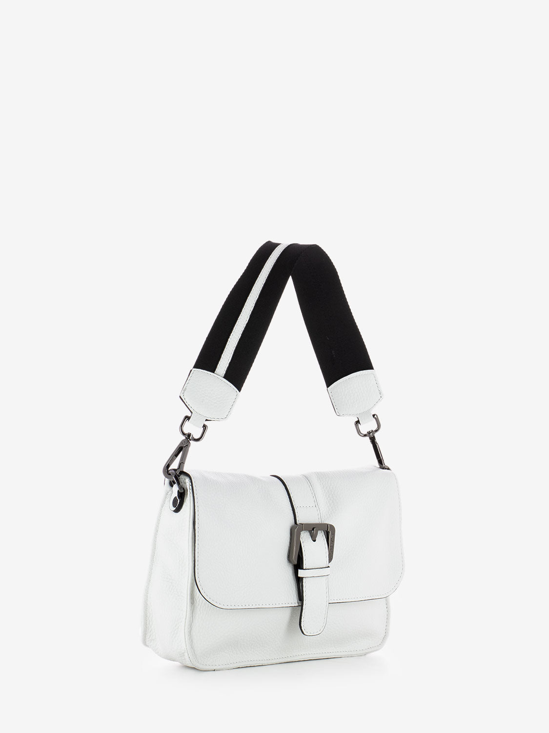 Ivy M shoulder bag with white buckle