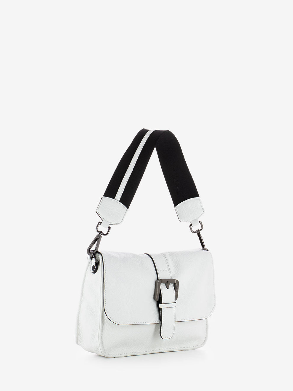 Ivy M shoulder bag with white buckle