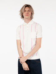 GALLIA - Polo Donald cotone bianco / rosa