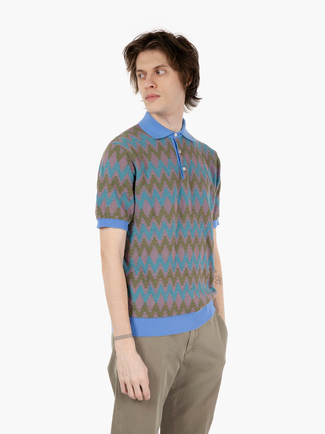Polo in maglia Coleman verde / viola