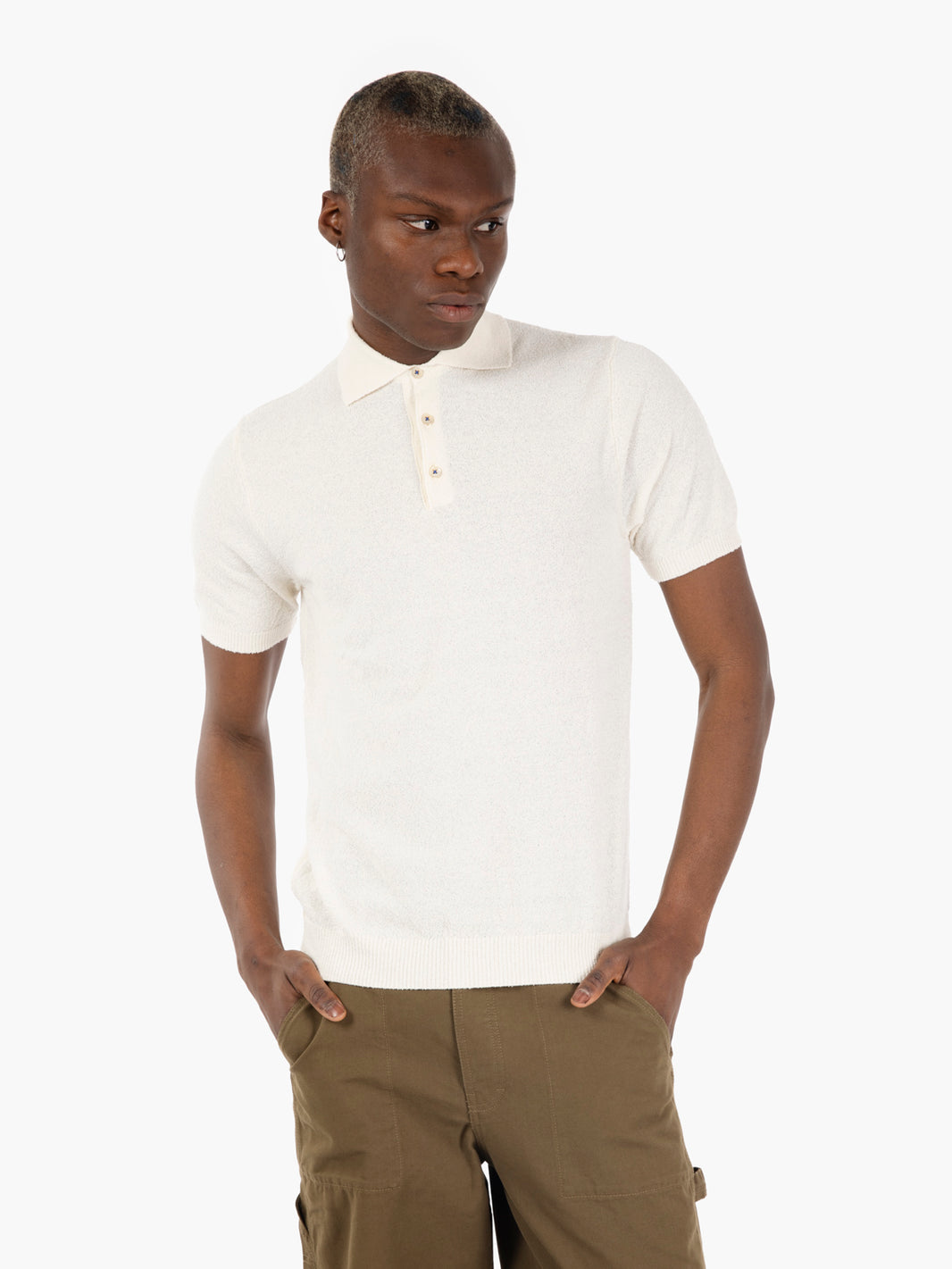Polo spugna James bianco
