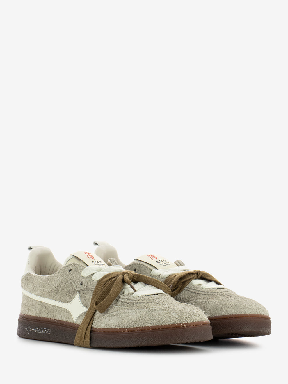 Earth sneakers in taupe / hairy suede