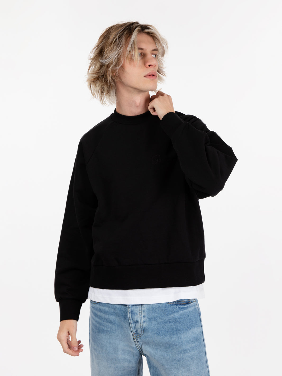 Crewneck sweater raglan chaos black