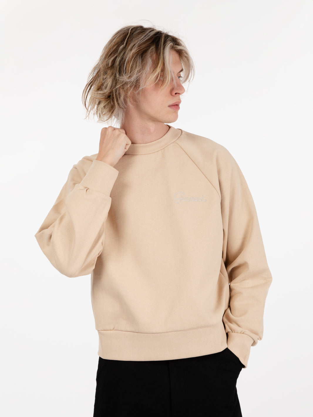 Crewneck sweater raglan sand