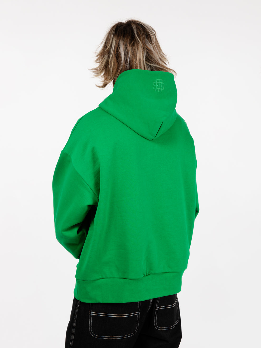 Double layer emerald green hoodie
