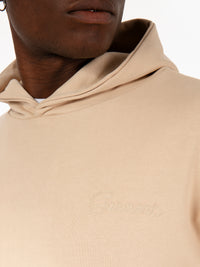 Double layer hoodie with double embroidery sand