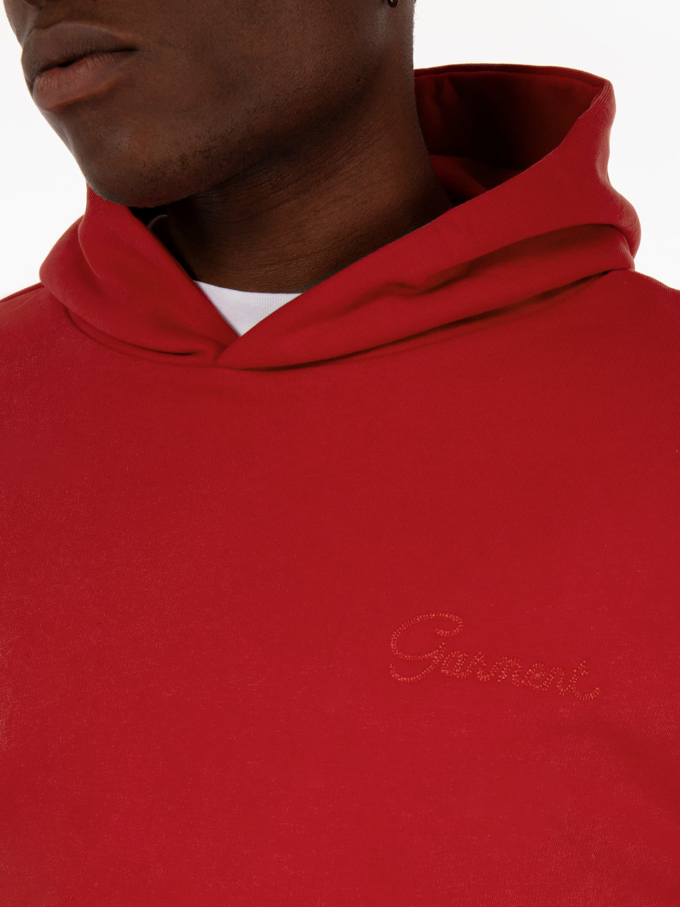 Double layer hoodie with double embroidey chili pepper