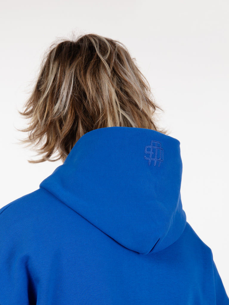 GARMENT WORKSHOP - Felpa double layer hoodie brady blue
