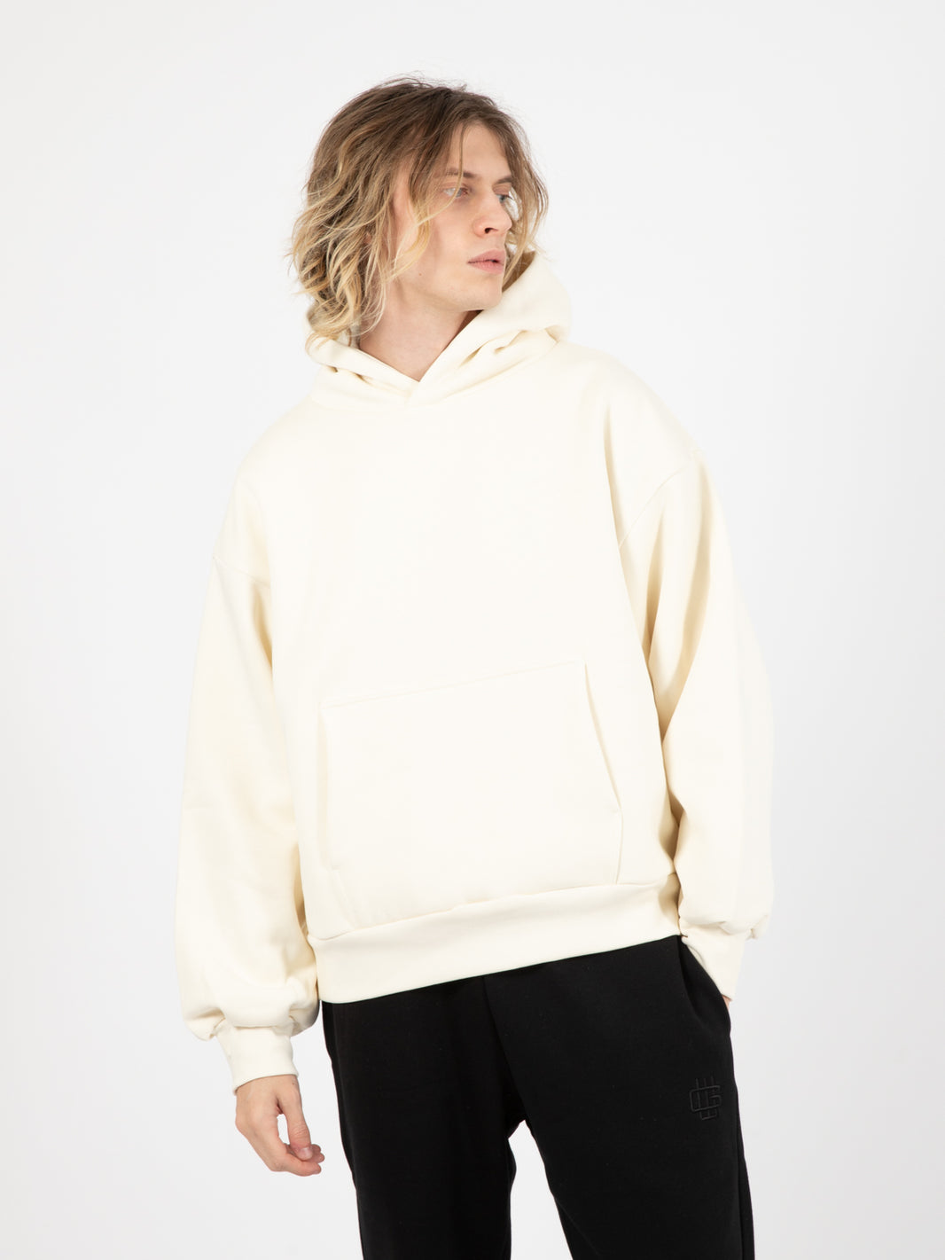Fleece Boxy fit Hoodie cream