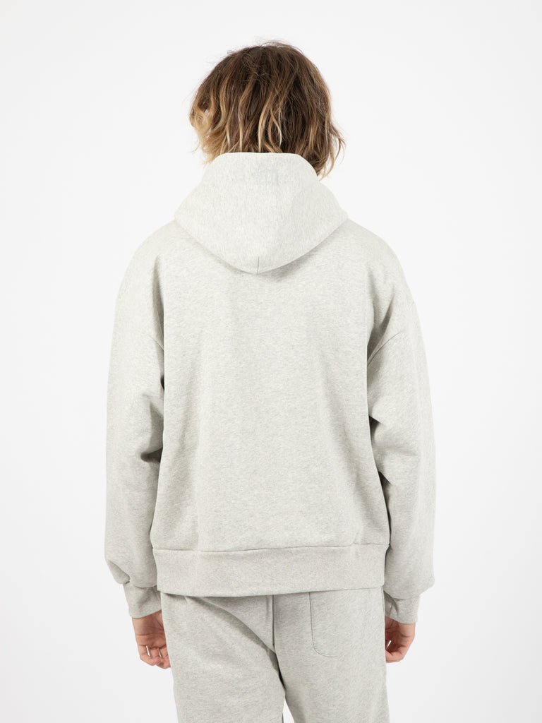 GARMENT WORKSHOP - Fleece boxy fit hoodie heather grey