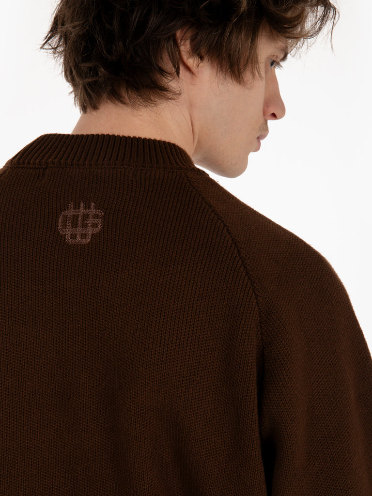 GARMENT WORKSHOP - Knitted crewneck mocha brown