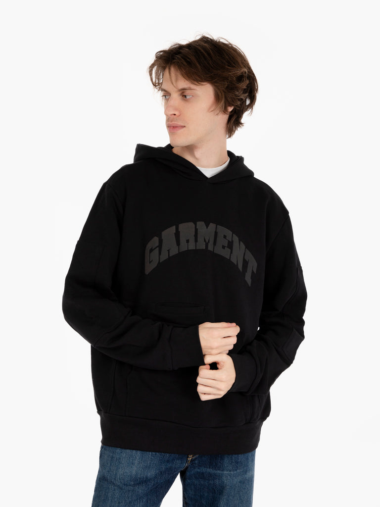 GARMENT WORKSHOP - Utility hoodie logo lettering chaos black