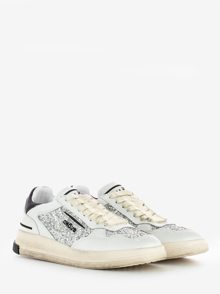 GHOUD - Sneakers Tweener brushed in pelle e glitter silver