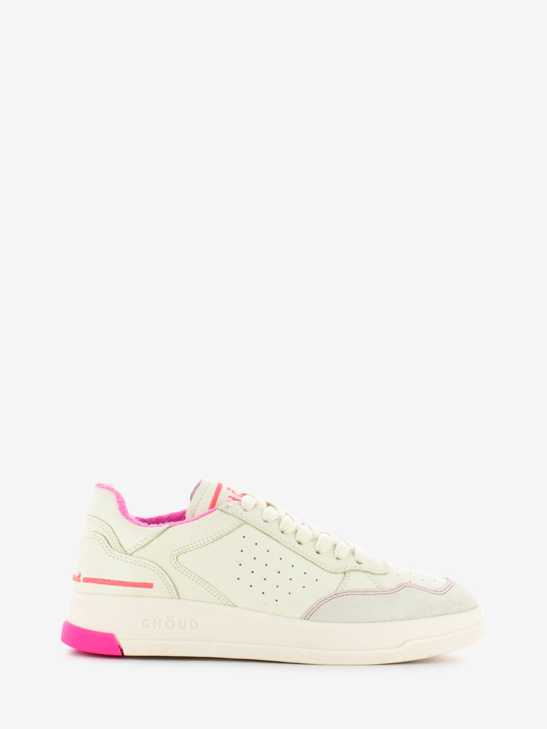 Sneakers Tweener fluo leather cream / fuxia