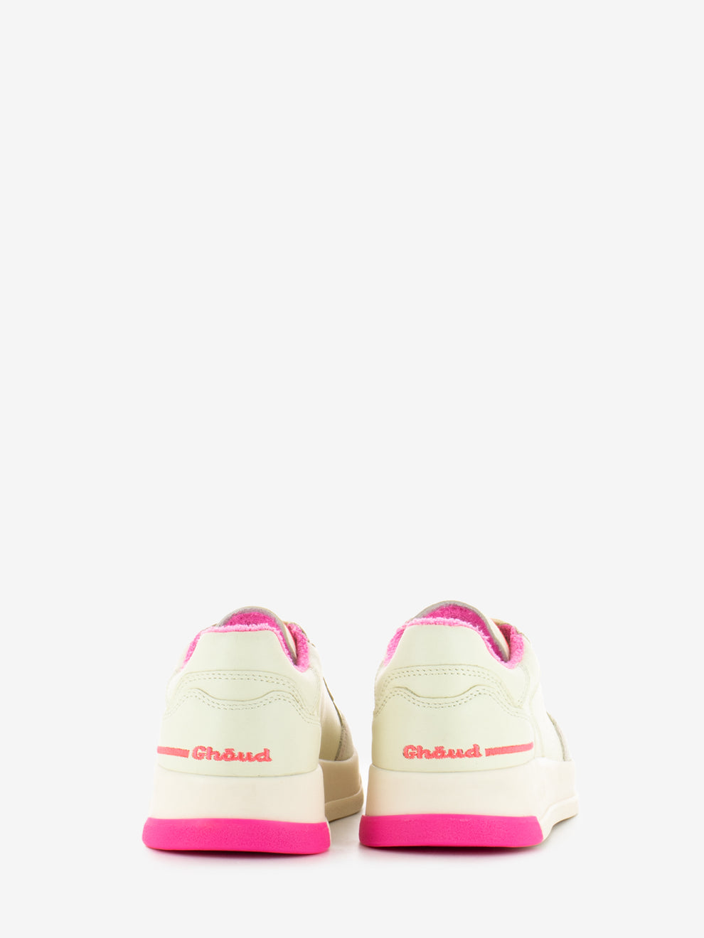 Sneakers Tweener fluo leather cream / fuxia