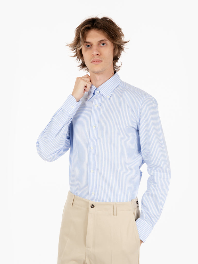 GIAMPAOLO - Camicia a righe azzurro / bianco