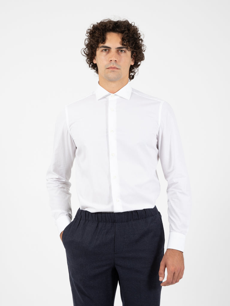 GIAMPAOLO - Camicia bianca in cotone leggero