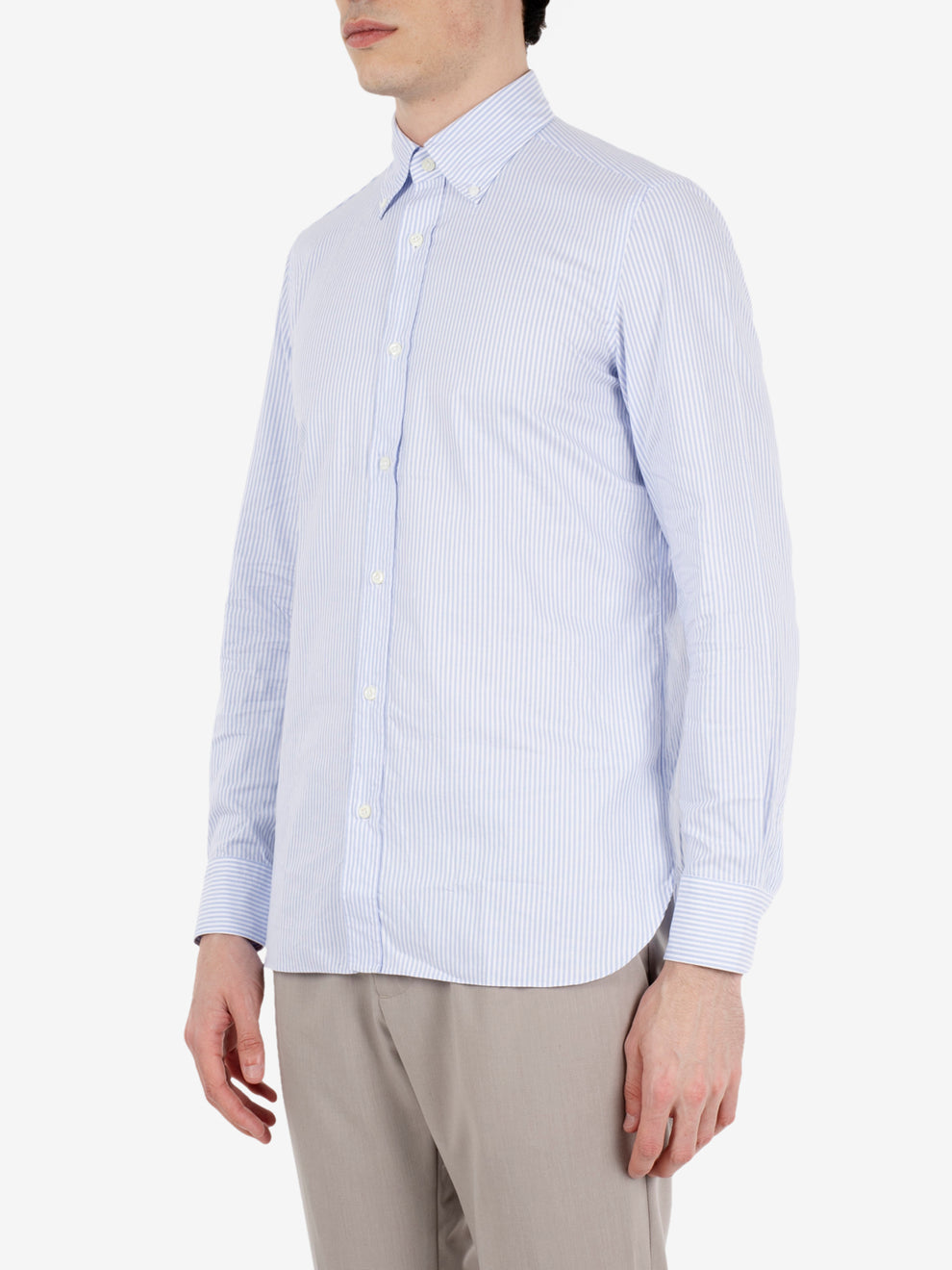 Camicia button-down a righe azzurro