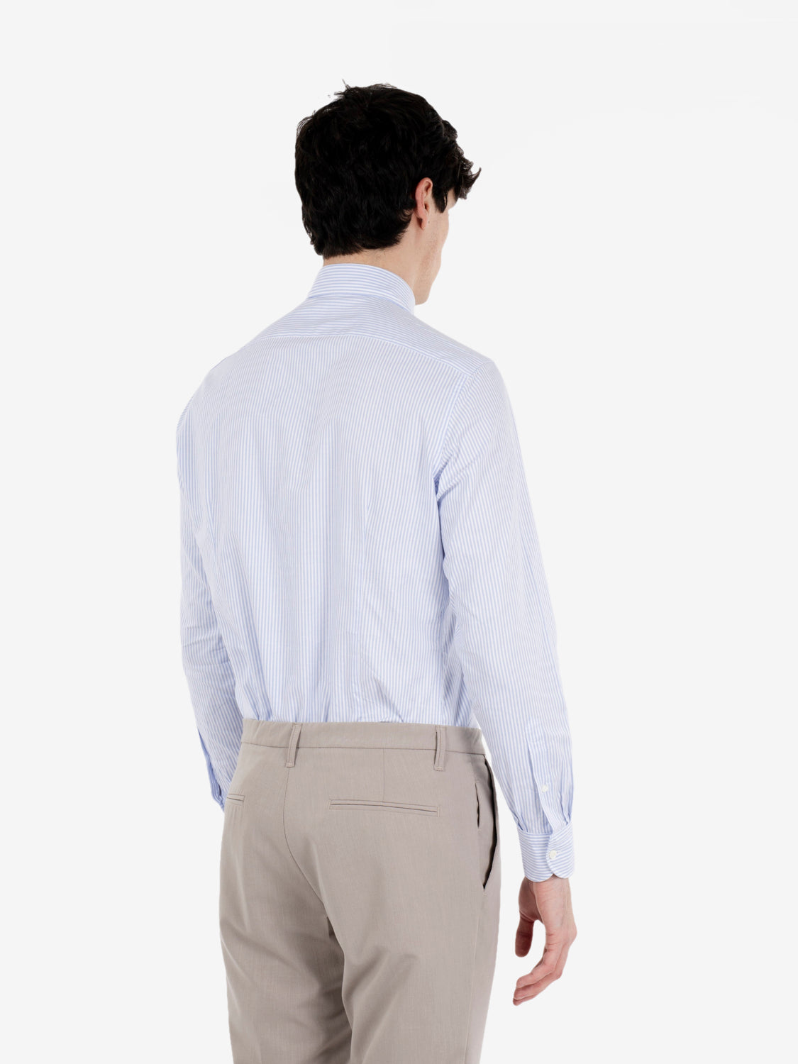 Camicia button-down a righe azzurro