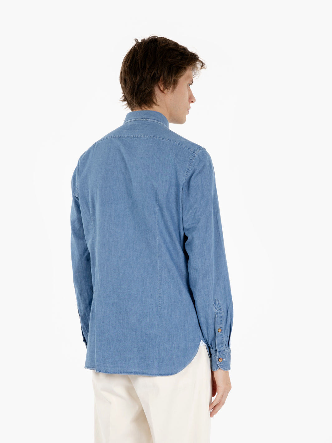Camicia classic con bottoni cocco denim chiaro