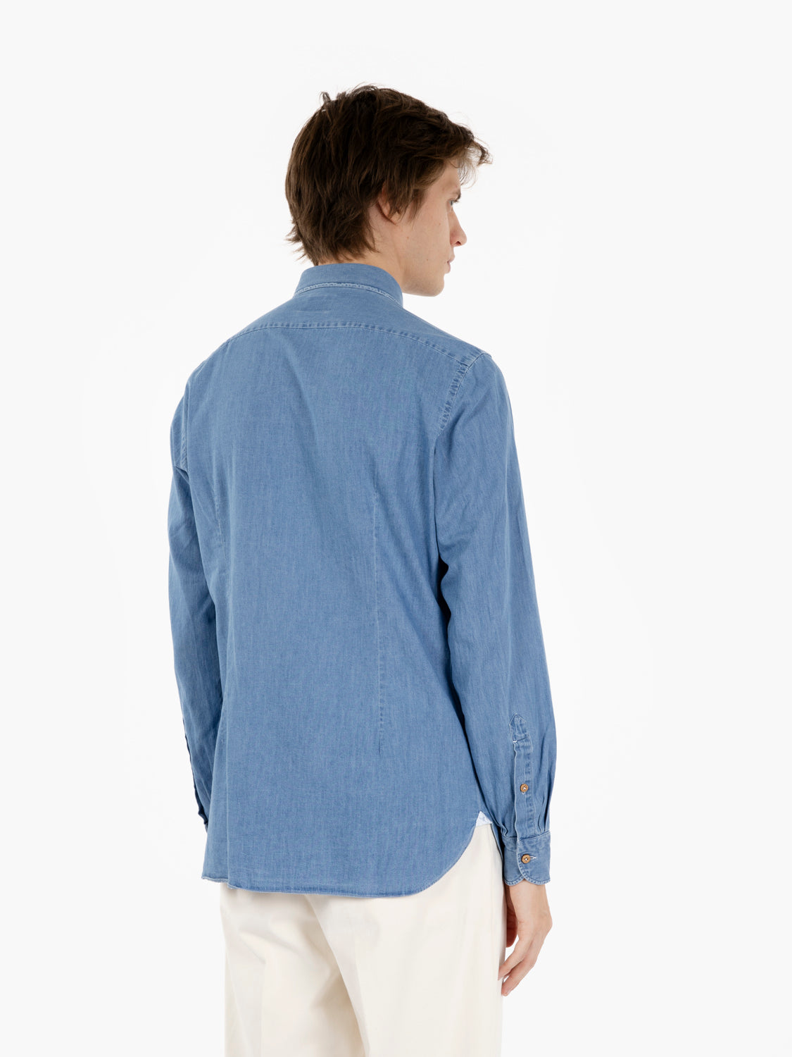 Camicia classic con bottoni cocco denim chiaro