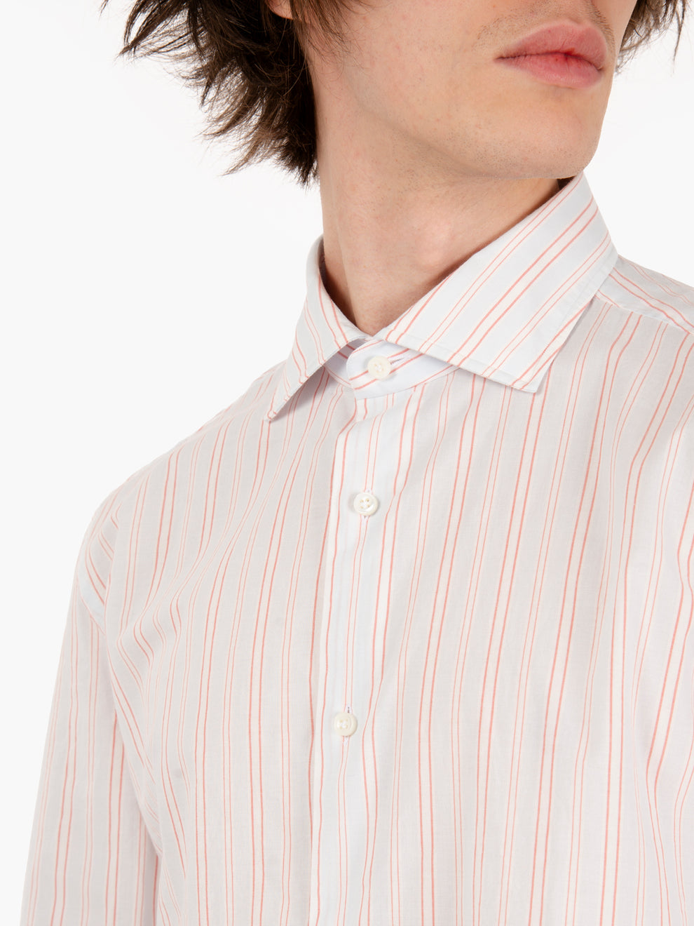Camicia fantasia a righe azzurro / rosso